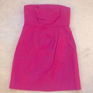 J Crew Hot Pink Strapless Bridesmaids Dress